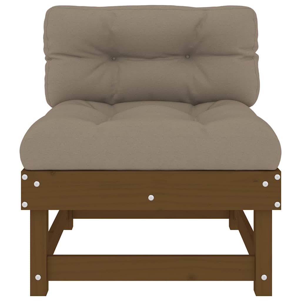 vidaXL Mittelsofas mit Kissen 2 Stk. Honigbraun Massivholz Kiefer