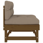 vidaXL Mittelsofas mit Kissen 2 Stk. Honigbraun Massivholz Kiefer