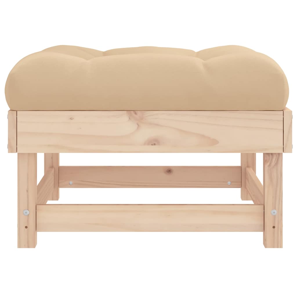 vidaXL Gartenhocker mit Kissen 2 Stk. Massivholz Kiefer