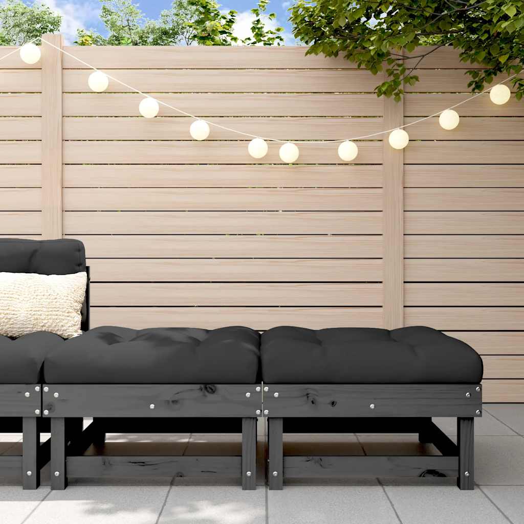 vidaXL Gartenhocker mit Kissen 2 Stk. Massivholz Kiefer