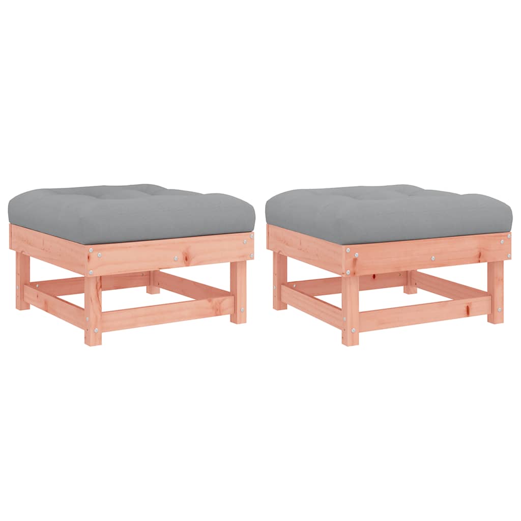 vidaXL Gartenhocker mit Kissen 2 Stk. Massivholz Douglasie