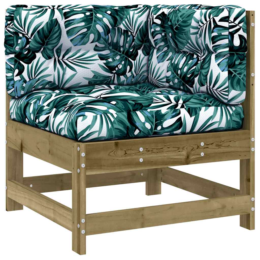 vidaXL Ecksofa mit Kissen Kiefernholz Imprägniert