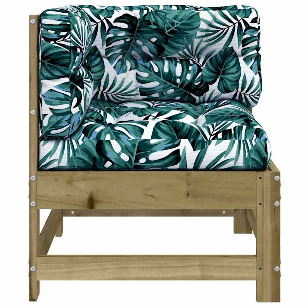 vidaXL Ecksofa mit Kissen Kiefernholz Imprägniert