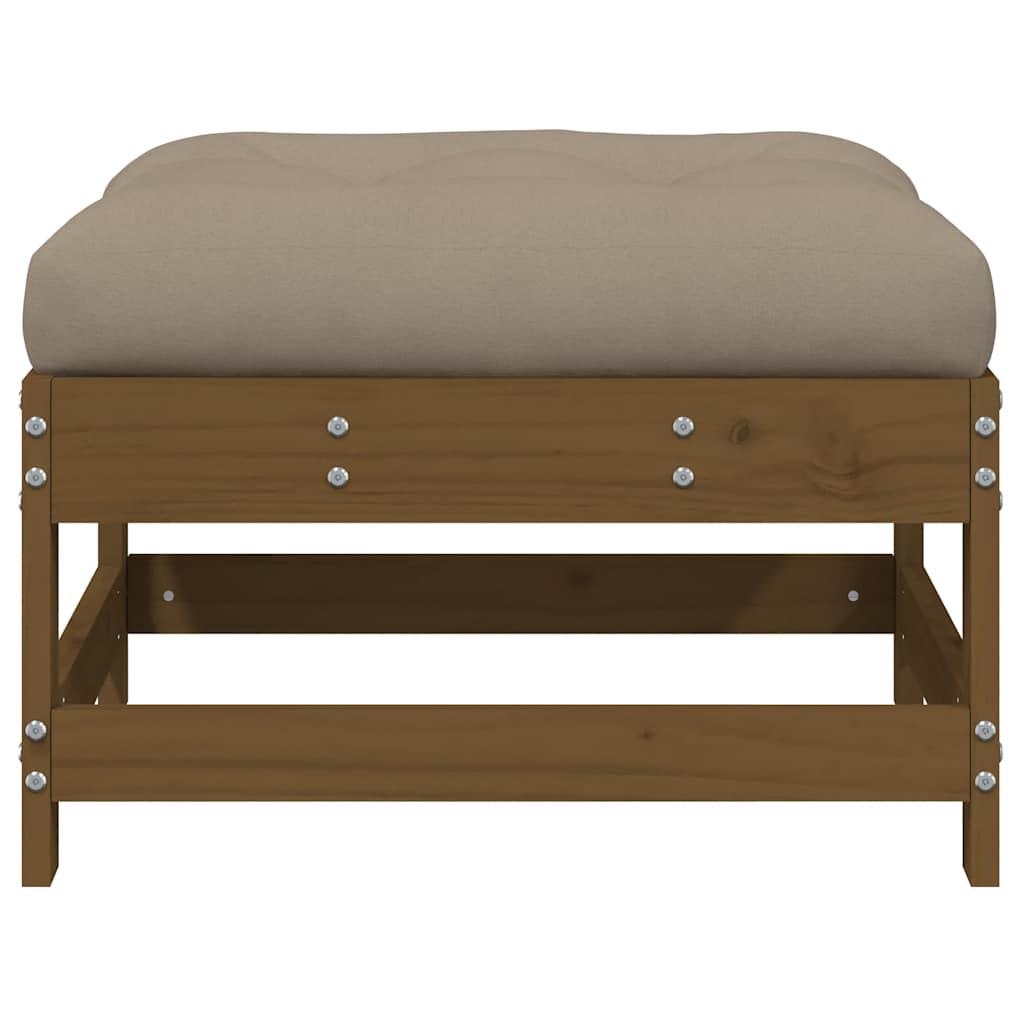 vidaXL Gartenhocker mit Kissen 2 Stk. Honigbraun Massivholz Kiefer