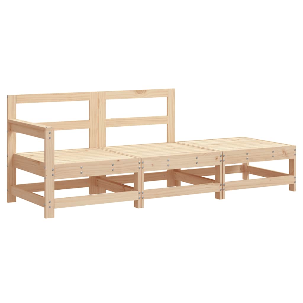 vidaXL 3-tlg. Garten-Lounge-Set mit Kissen Massivholz