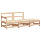 vidaXL 3-tlg. Garten-Lounge-Set mit Kissen Massivholz