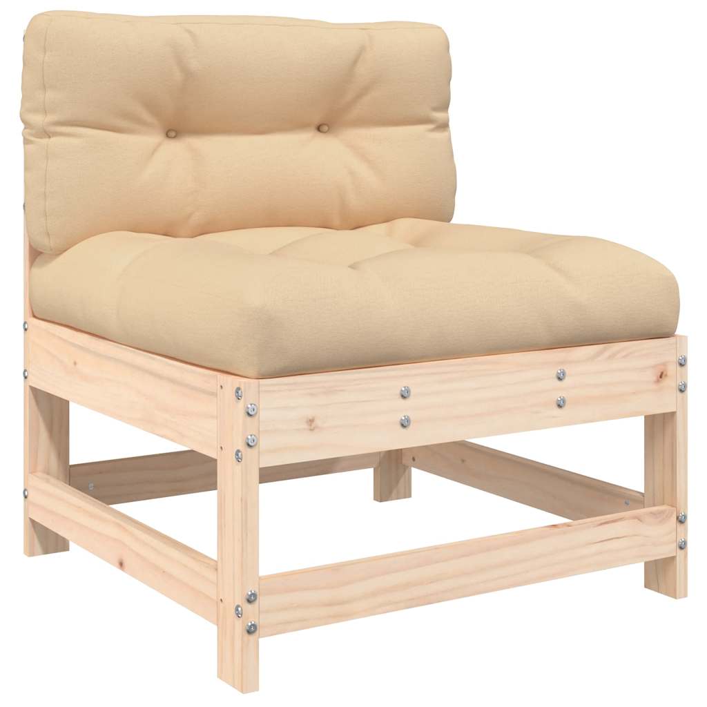 vidaXL 3-tlg. Garten-Lounge-Set mit Kissen Massivholz