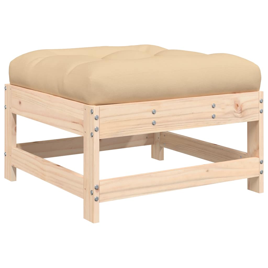 vidaXL 3-tlg. Garten-Lounge-Set mit Kissen Massivholz
