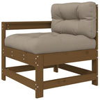 vidaXL 3-tlg. Garten-Lounge-Set mit Kissen Honigbraun Massivholz