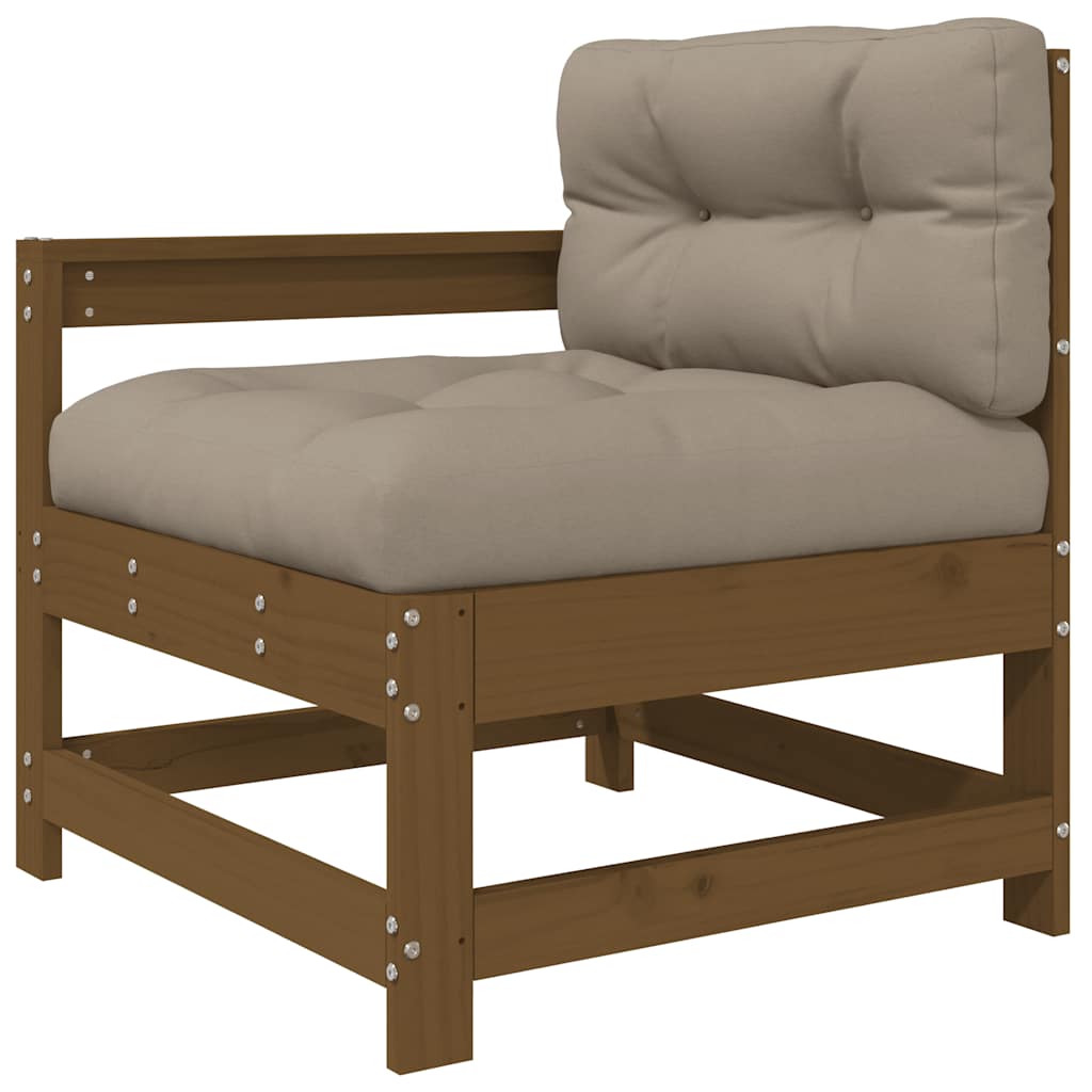vidaXL 3-tlg. Garten-Lounge-Set mit Kissen Honigbraun Massivholz