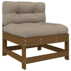 vidaXL 3-tlg. Garten-Lounge-Set mit Kissen Honigbraun Massivholz