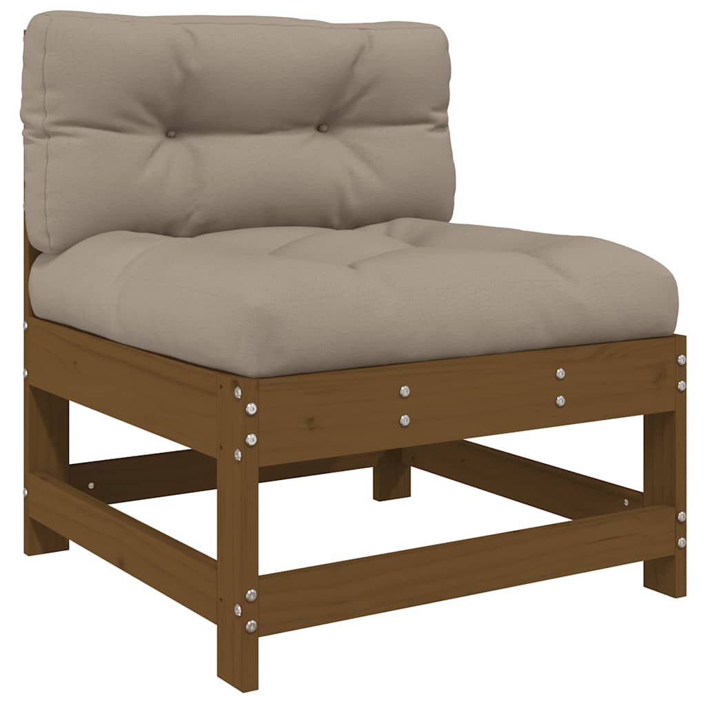 vidaXL 3-tlg. Garten-Lounge-Set mit Kissen Honigbraun Massivholz
