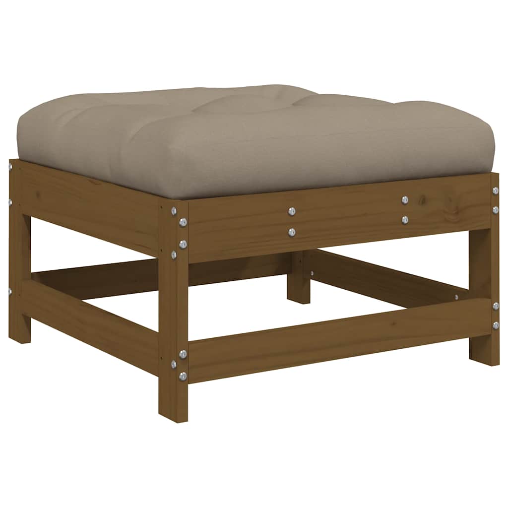 vidaXL 3-tlg. Garten-Lounge-Set mit Kissen Honigbraun Massivholz