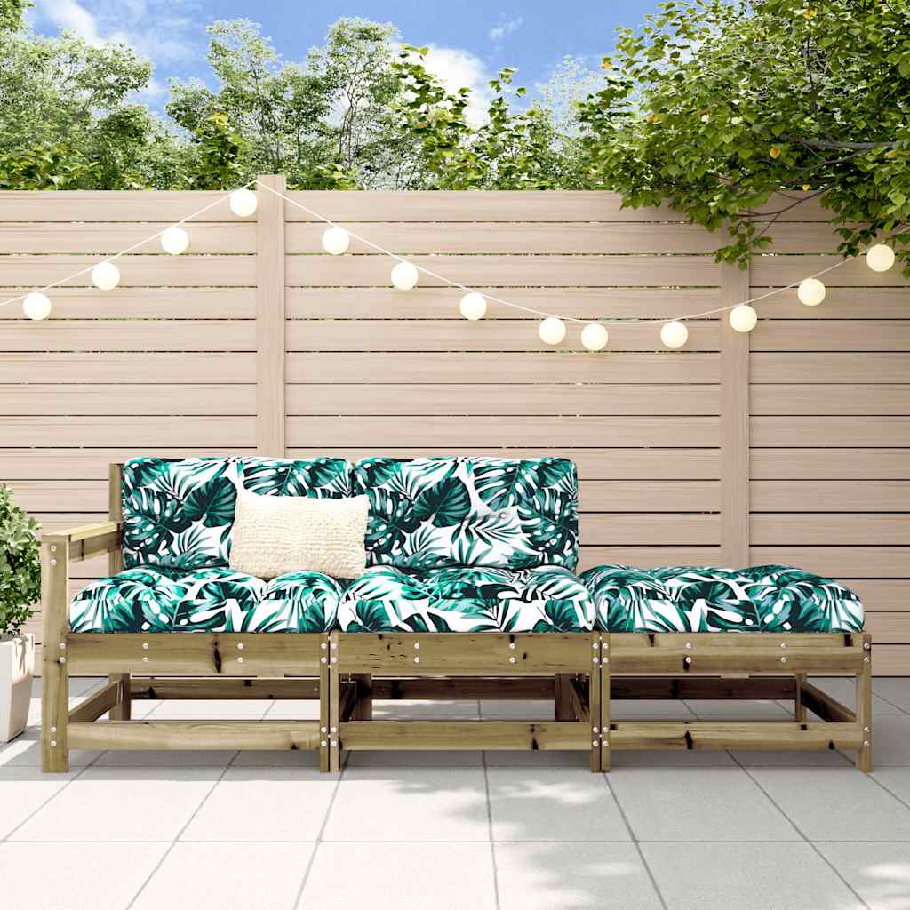 vidaXL 3-tlg. Garten-Lounge-Set mit Kissen Kiefernholz Imprägniert