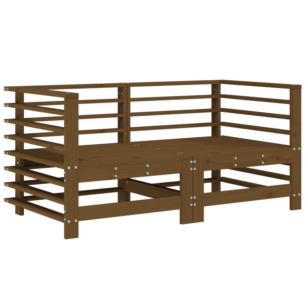 vidaXL Ecksofas mit Kissen 2 Stk. Honigbraun Massivholz Kiefer