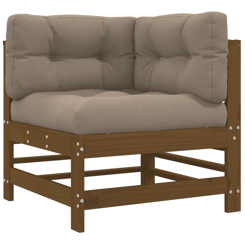 vidaXL Ecksofas mit Kissen 2 Stk. Honigbraun Massivholz Kiefer