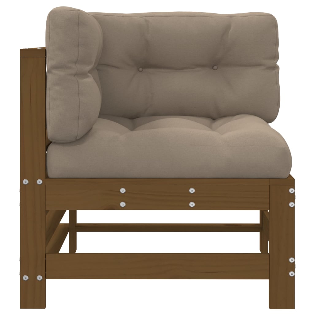 vidaXL Ecksofas mit Kissen 2 Stk. Honigbraun Massivholz Kiefer