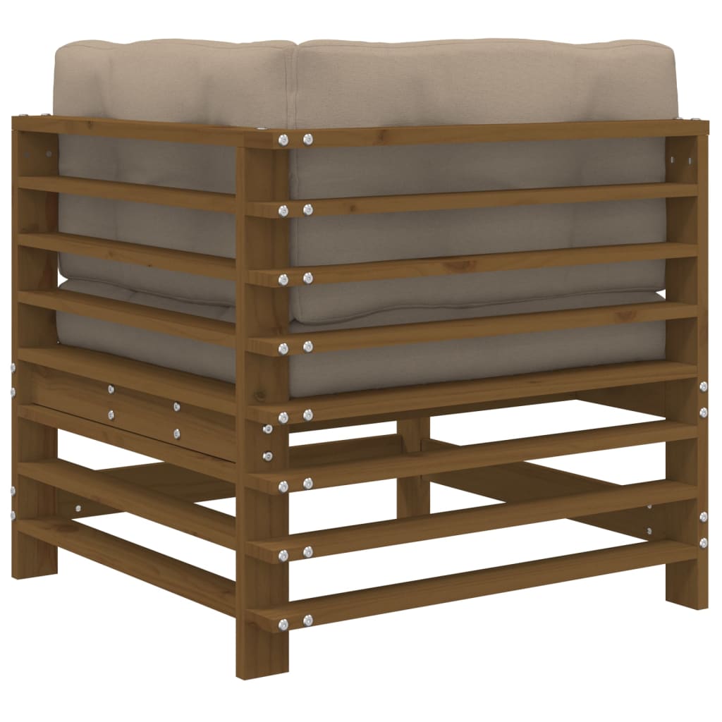 vidaXL Ecksofas mit Kissen 2 Stk. Honigbraun Massivholz Kiefer
