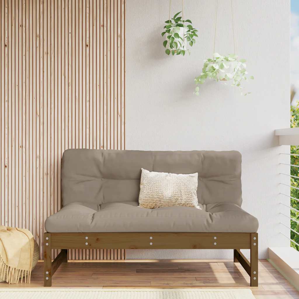 vidaXL Mittelsofa Honigbraun 120x80 cm Massivholz Kiefer