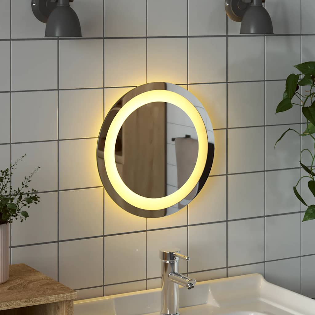 vidaXL LED-Badspiegel 30 cm Rund