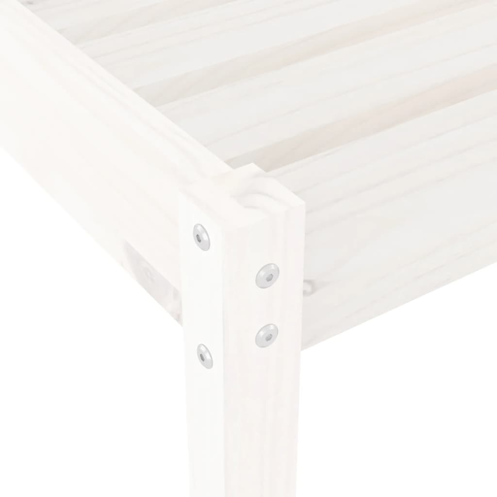 vidaXL Sonnenliegen 2 Stk. mit Tisch Weiß Massivholz Kiefer