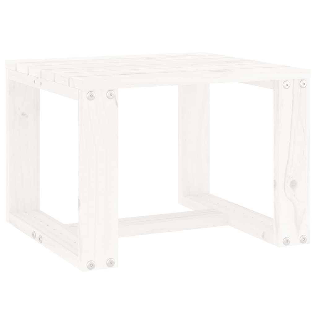 vidaXL Sonnenliegen 2 Stk. mit Tisch Weiß Massivholz Kiefer