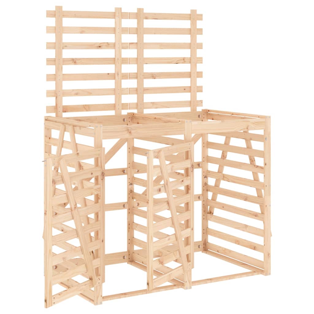 vidaXL Mülltonnenbox für 2 Tonnen Massivholz Kiefer