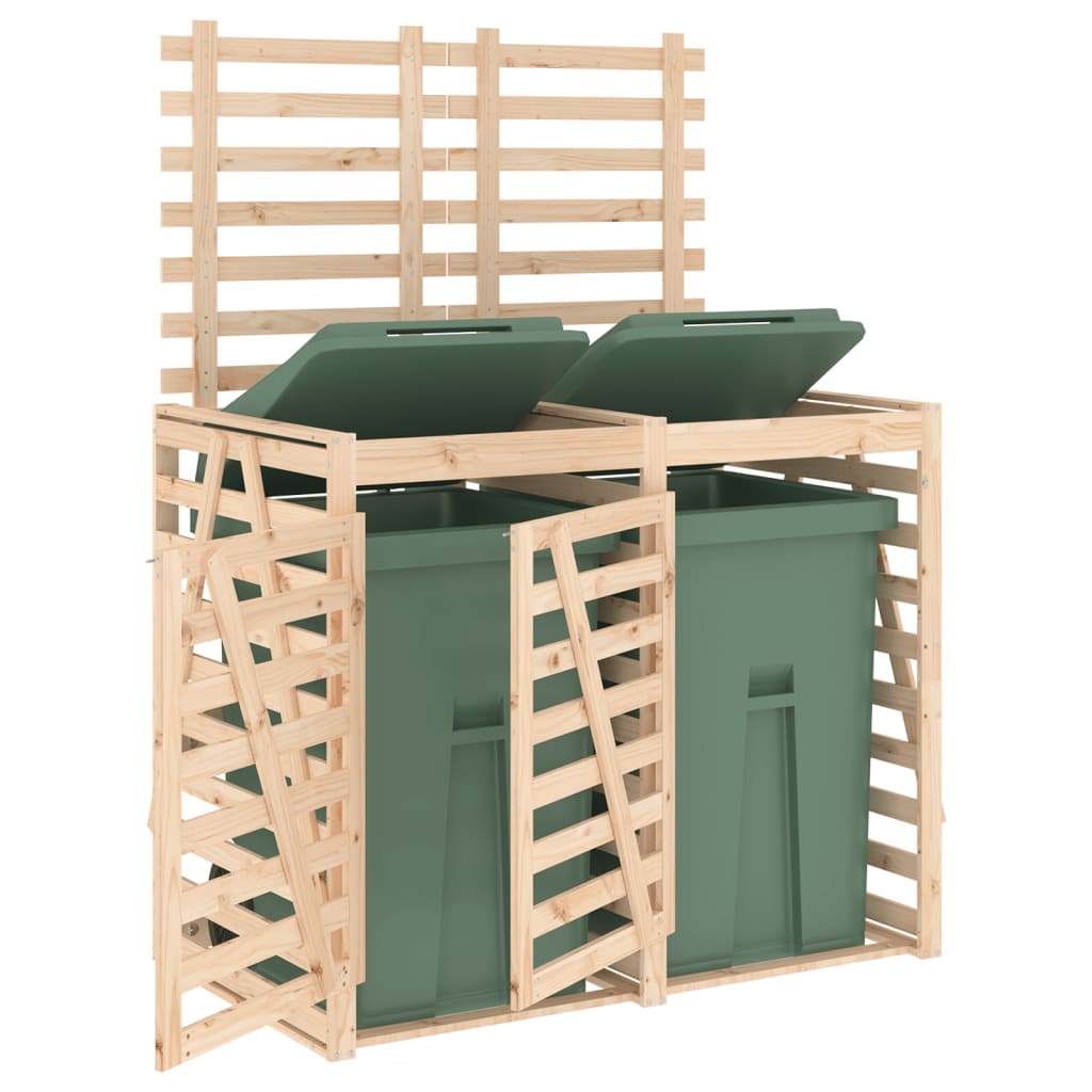 vidaXL Mülltonnenbox für 2 Tonnen Massivholz Kiefer