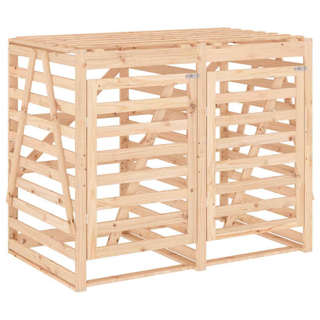 vidaXL Mülltonnenbox für 2 Tonnen Massivholz Kiefer