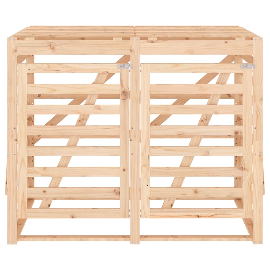 vidaXL Mülltonnenbox für 2 Tonnen Massivholz Kiefer