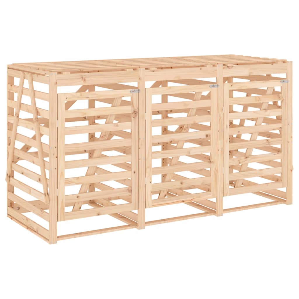 vidaXL Mülltonnenbox für 3 Tonnen Massivholz Kiefer