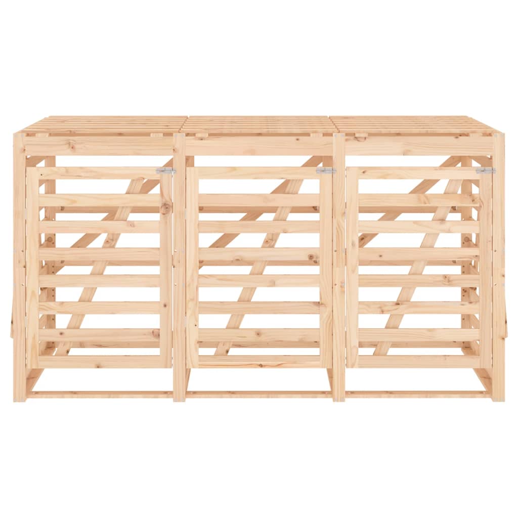 vidaXL Mülltonnenbox für 3 Tonnen Massivholz Kiefer