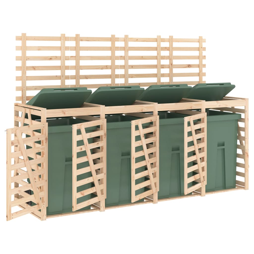 vidaXL Mülltonnenbox für 4 Tonnen Massivholz Kiefer