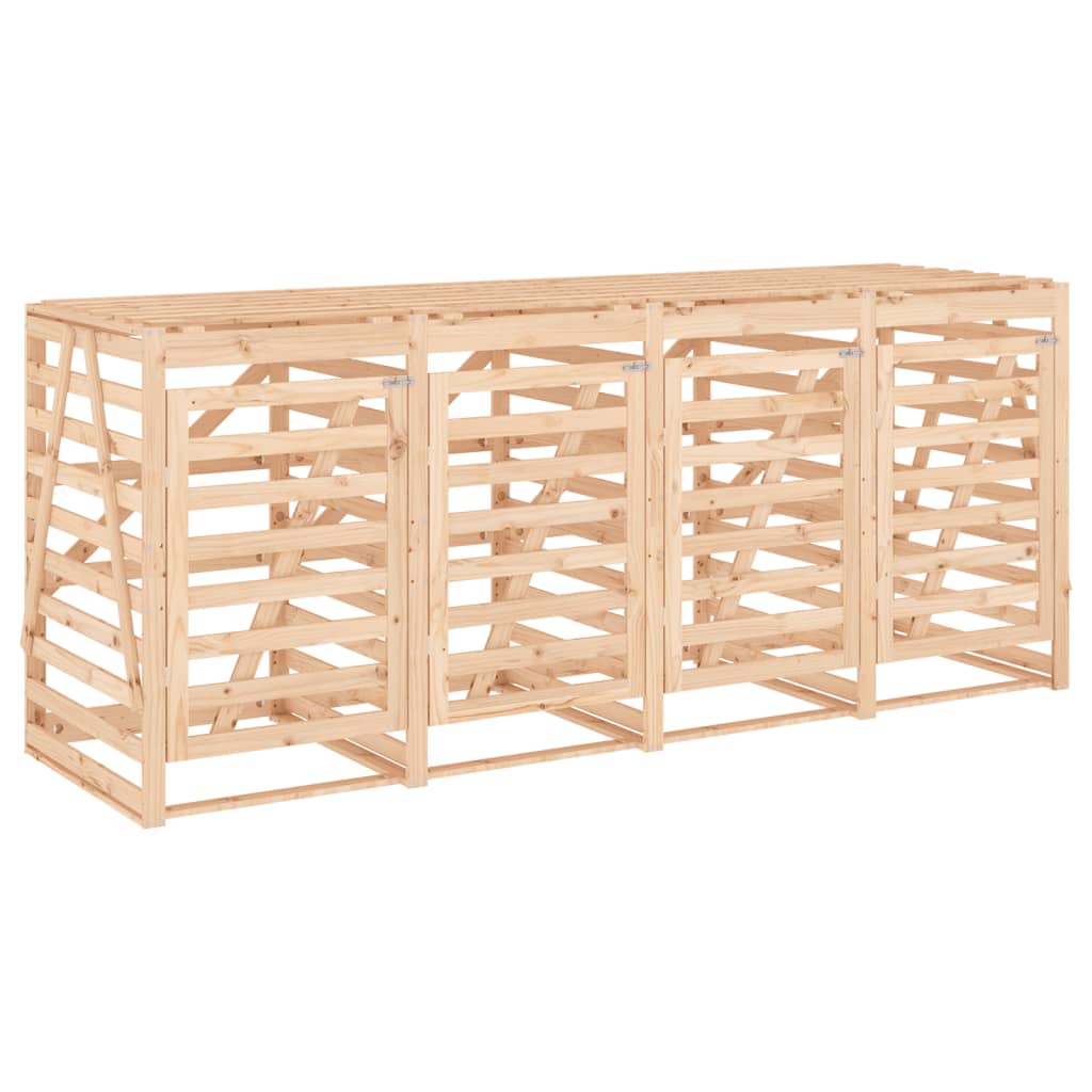 vidaXL Mülltonnenbox für 4 Tonnen Massivholz Kiefer