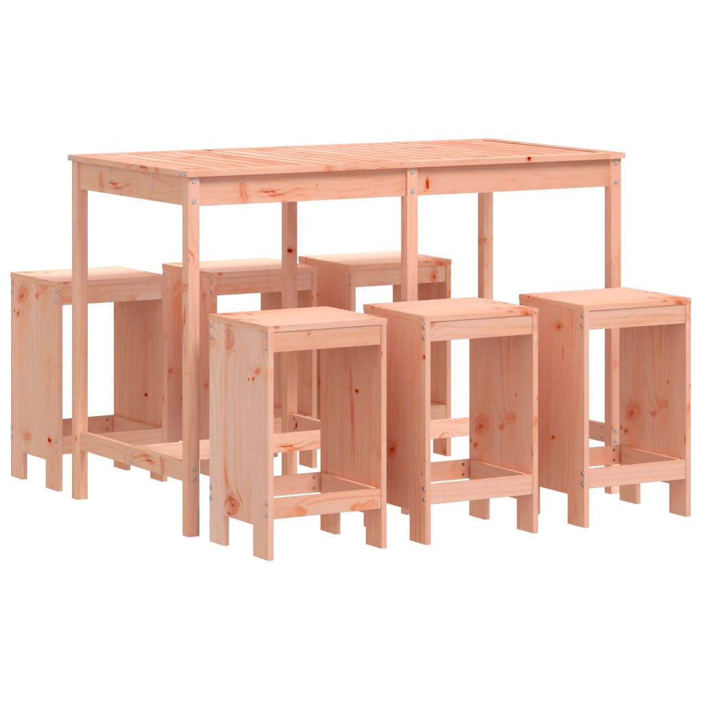 vidaXL 7-tlg. Gartenbar-Set Massivholz Douglasie
