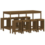 vidaXL 9-tlg. Gartenbar-Set Honigbraun Massivholz Kiefer