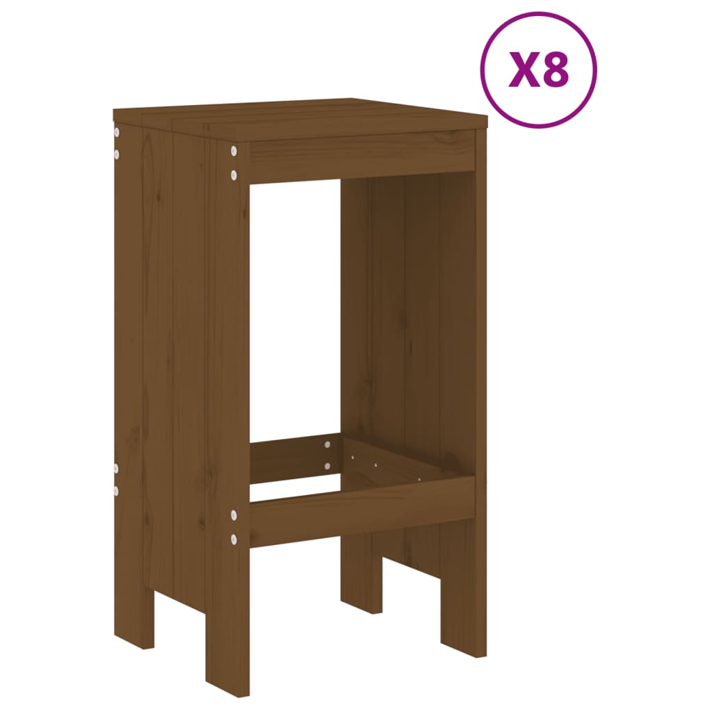vidaXL 9-tlg. Gartenbar-Set Honigbraun Massivholz Kiefer