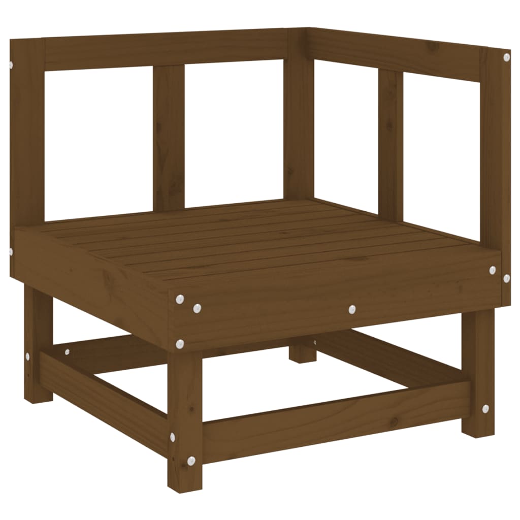 vidaXL Garten-Ecksofa Honigbraun Massivholz Kiefer