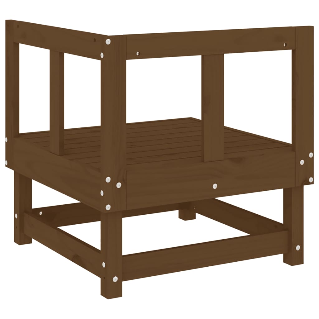 vidaXL Garten-Ecksofa Honigbraun Massivholz Kiefer