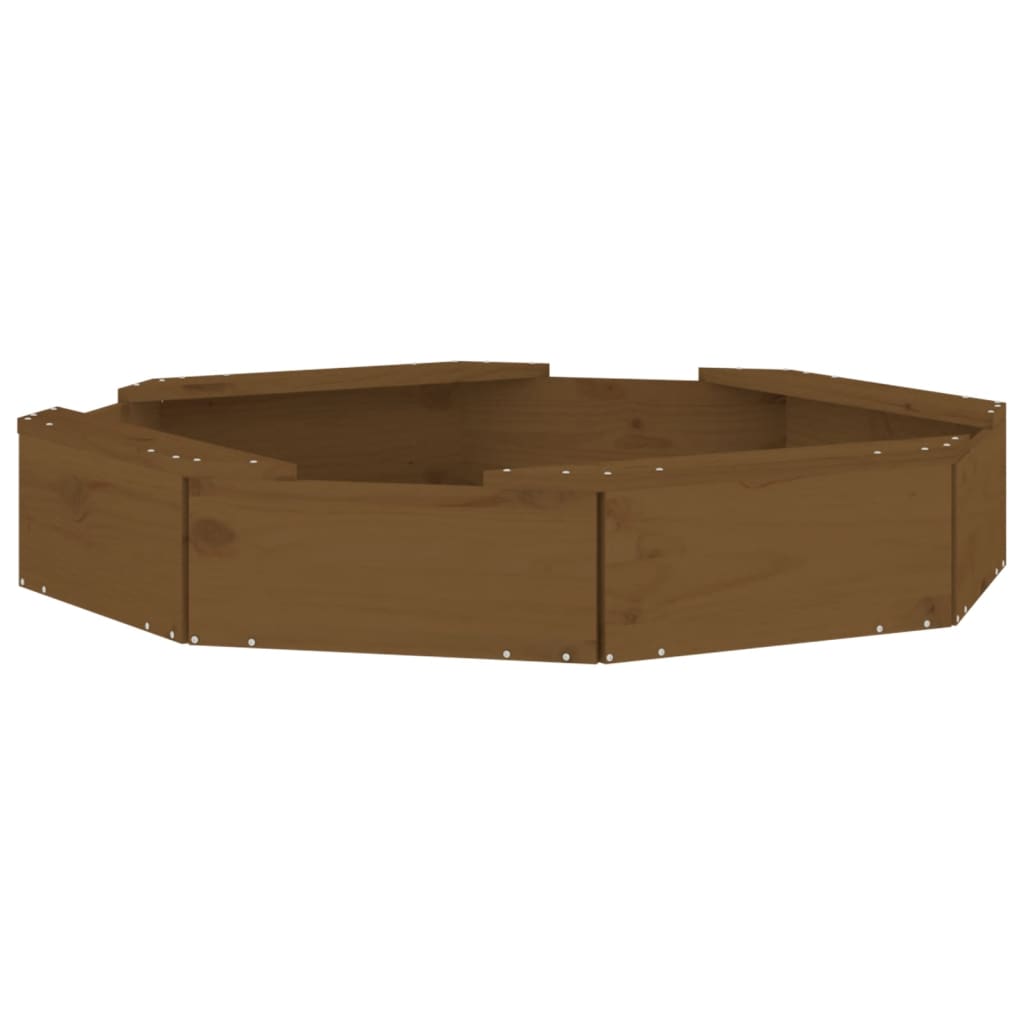 vidaXL Sandkasten mit Sitzen Honigbraun Achteck Massivholz Kiefer