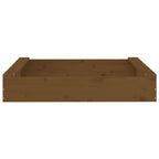 vidaXL Sandkasten mit Sitzen Honigbraun Quadratisch Massivholz Kiefer