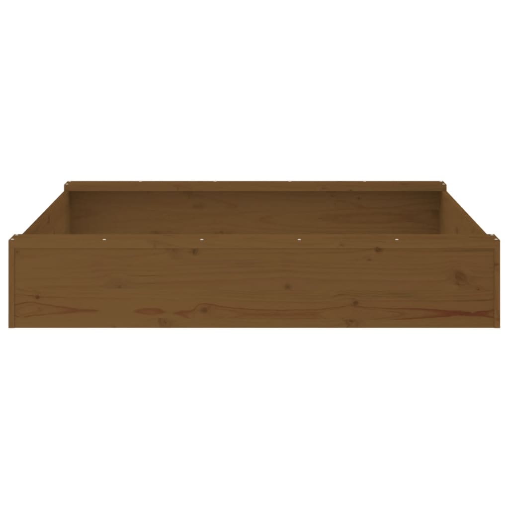 vidaXL Sandkasten mit Sitzen Honigbraun Quadratisch Massivholz Kiefer