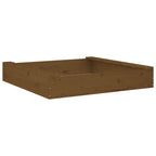 vidaXL Sandkasten mit Sitzen Honigbraun Quadratisch Massivholz Kiefer