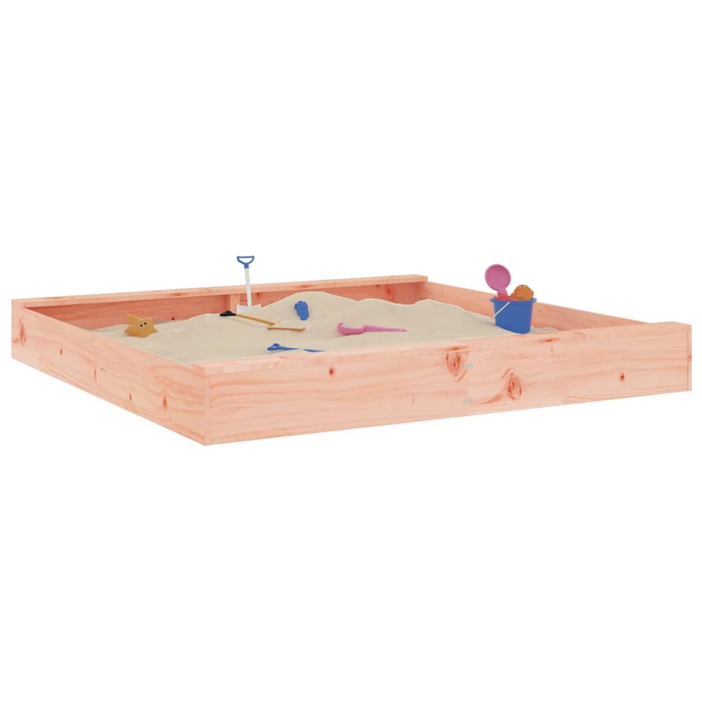 vidaXL Sandkasten mit Sitzen Quadratisch Massivholz Douglasie