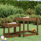vidaXL Sand-Spieltische 2 Stk. Honigbraun Massivholz Kiefer