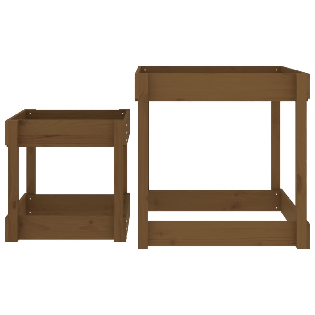 vidaXL Sand-Spieltische 2 Stk. Honigbraun Massivholz Kiefer