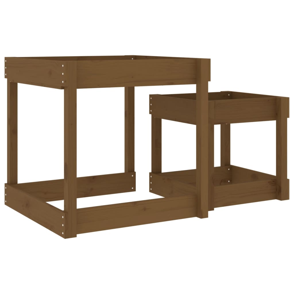 vidaXL Sand-Spieltische 2 Stk. Honigbraun Massivholz Kiefer
