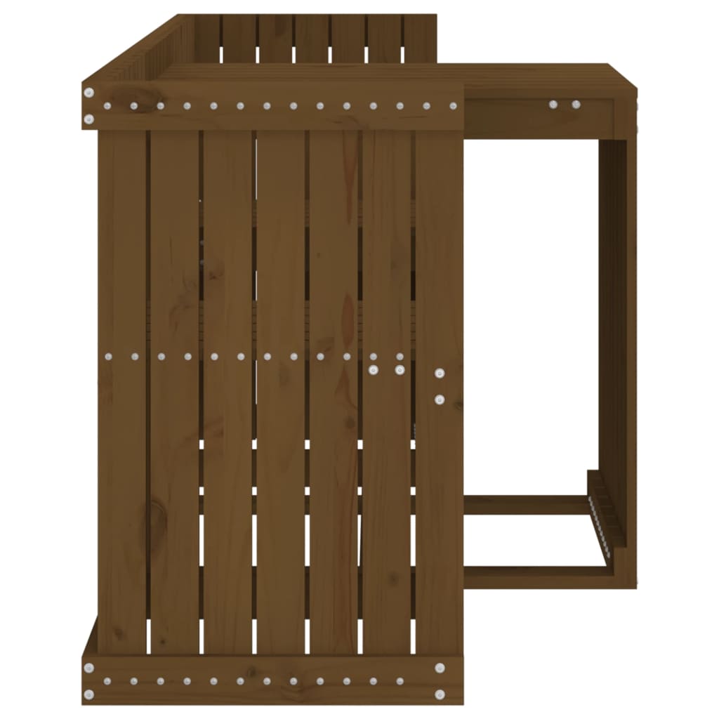 vidaXL Balkonmöbel-Set 2-Sitzer Honigbraun Massivholz Kiefer