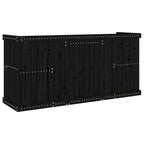 vidaXL Balkonmöbel-Set 2-Sitzer Schwarz Massivholz Kiefer