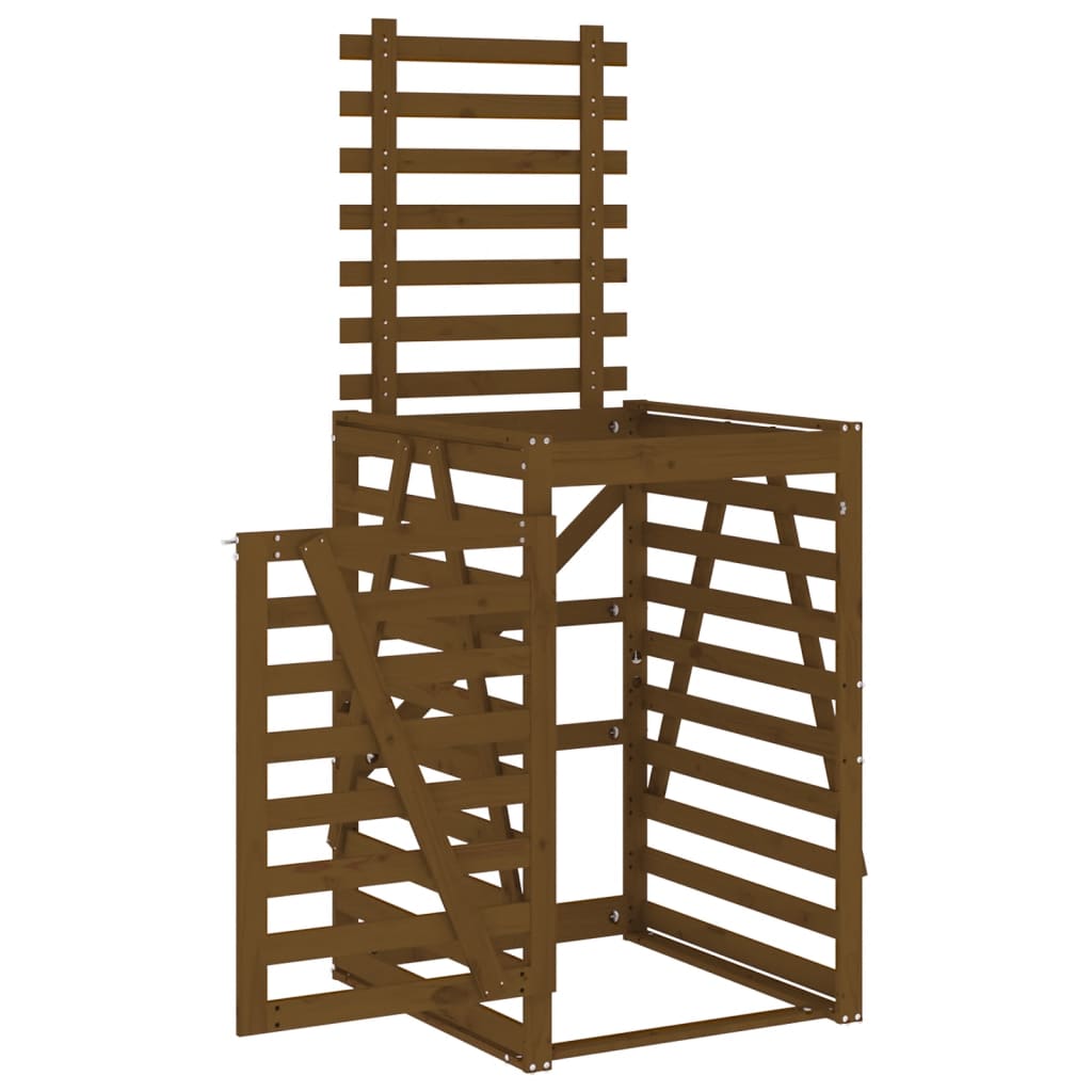 vidaXL Mülltonnenbox Honigbraun 84x90x128,5 cm Massivholz Kiefer